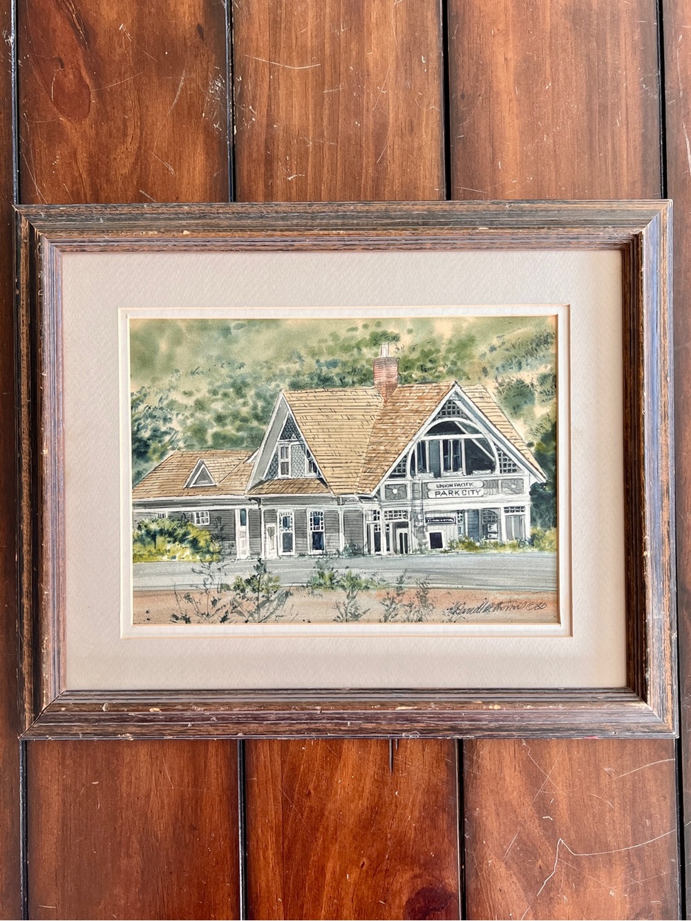 Original Watercolor Park City Utah Union Pacific Painting David B Thomas 1986 - Picture 3 of 8